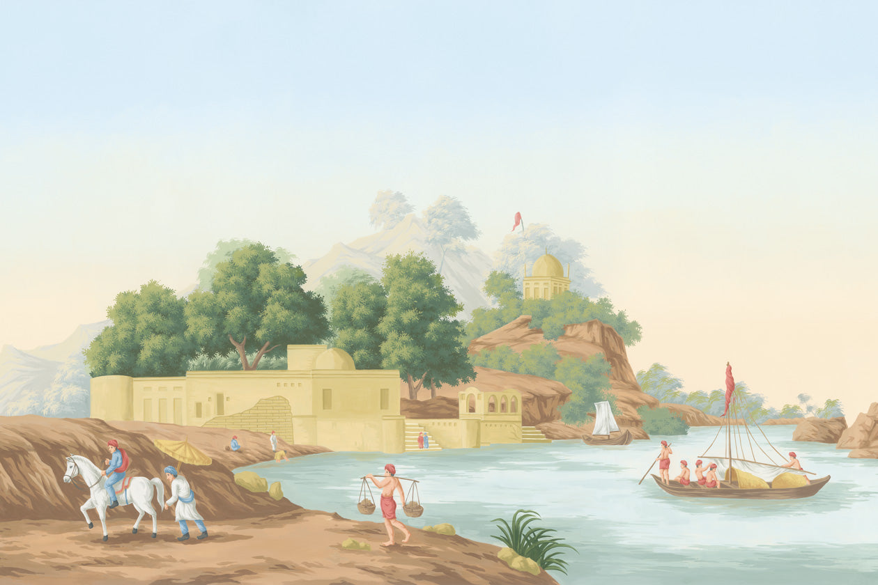 Papier peint panoramique Rivages du Gange | Jean-Julien Deltil Maison Soubise