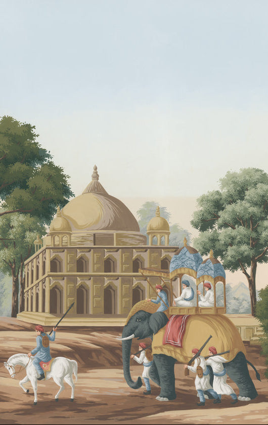 Papier peint panoramique Épopée Moghole | Thomas Daniell Maison Soubise