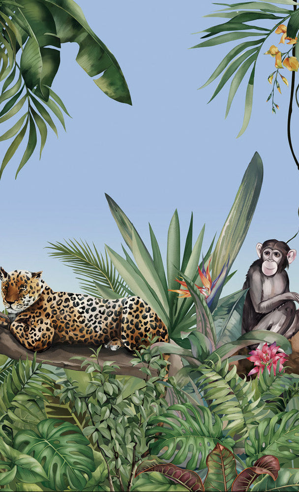 Papier peint panoramique Jungle Émeraude | Henri Rousseau Maison Soubise