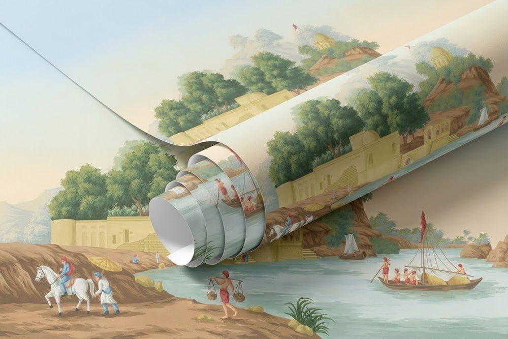 Papier peint panoramique Rivages du Gange | Jean-Julien Deltil Maison Soubise