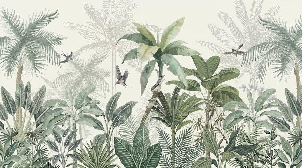 Papier peint panoramique bestiaire oiseaux inspiré de John James Audubon – nature botanique Maison Soubise