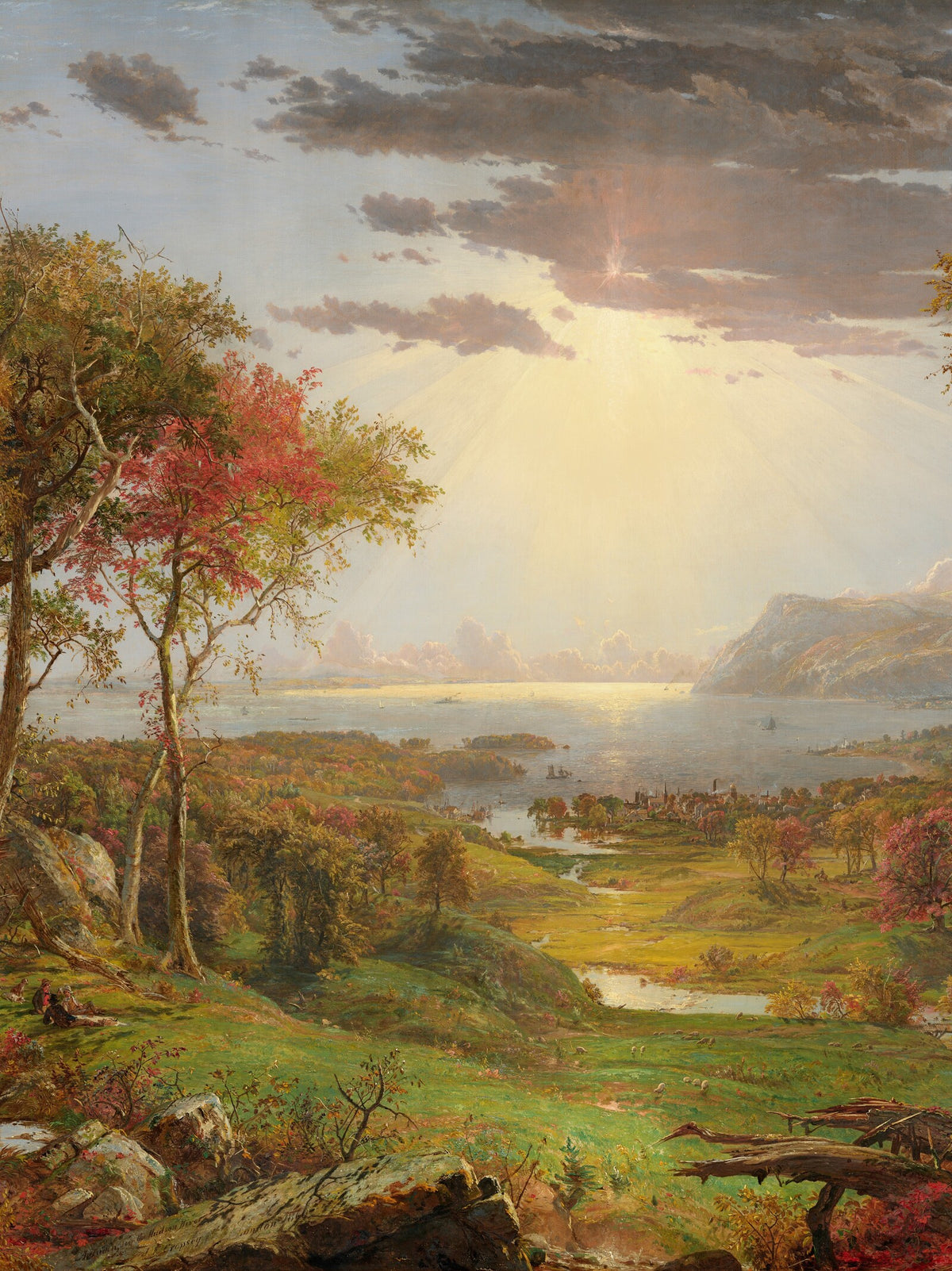 Papier peint panoramique Octobre Doré d'après Jasper Francis Cropsey
