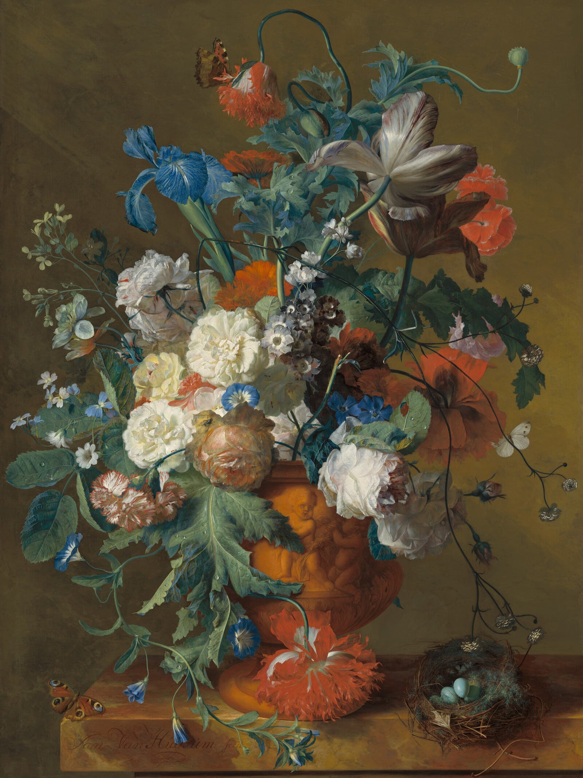 Panneau décoratif Urne Fleurie d'après Jan van Huysum